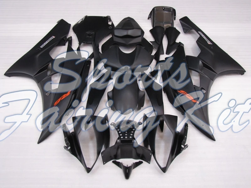 Полный комплект обтекателей для YZFR6 2006 2007 матовые черные Обтекатели YAMAHA 07