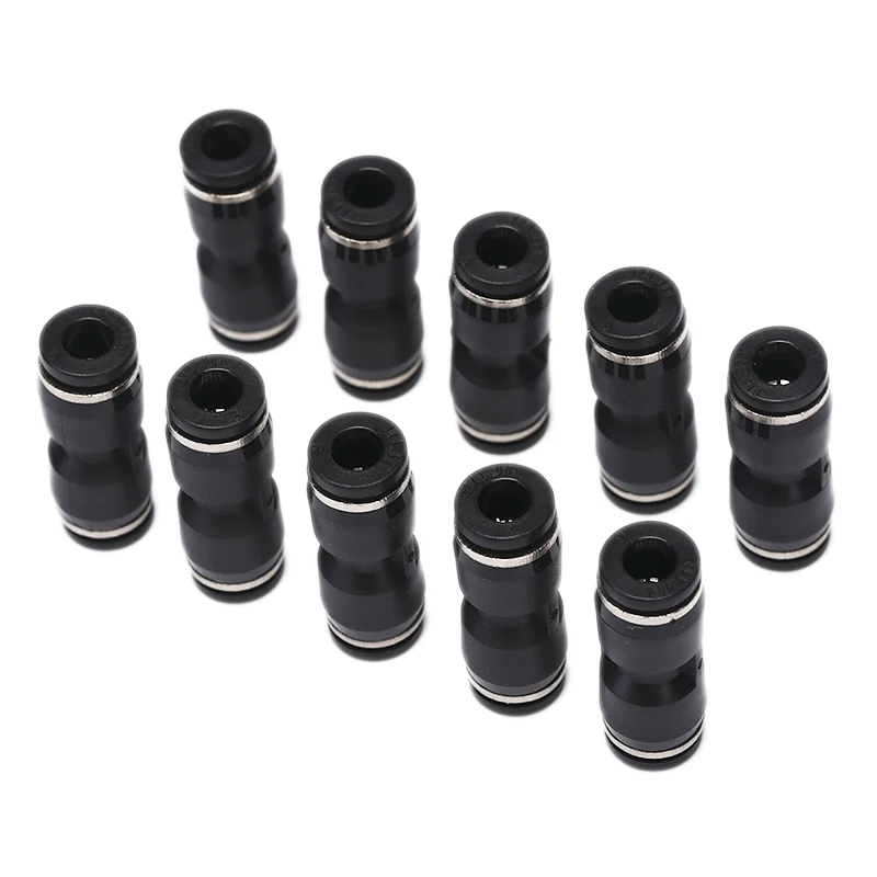 10PCS/Set Tube Od 6mm 1/4 Pneumatic Straight Push Connector Air Line Quick Fitting Hose Connector Fittings