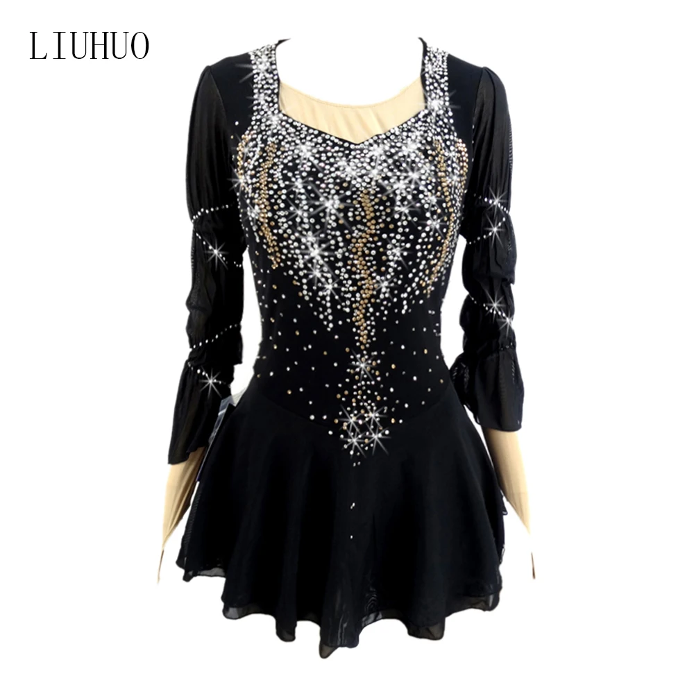 

Новая модная Одежда для танцев, лоскутные платья для катания на коньках, градиентные цвета, костюмы для танца живота