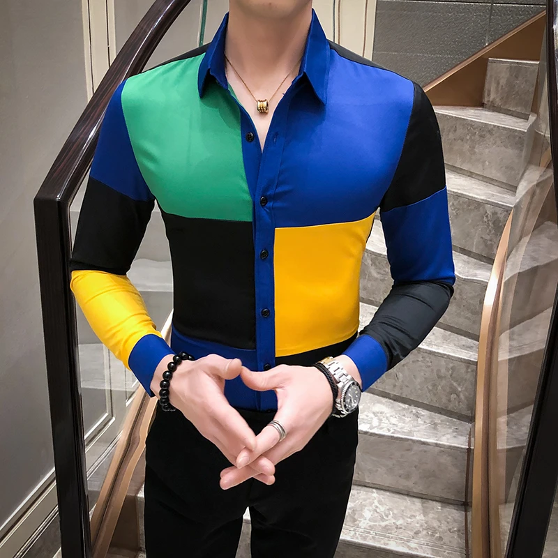 Camisa De Botao Designer Men Shirt Slim Fit Long Sleeve Shirts Fashion Night Club Party Streetwear Social Shirt Chemise Homme Camisa De Botao Designer Men Shirt Slim Fit Long Sleeve Shirts Fashion Night Club Party Streetwear Social Shirt Chemise Homme