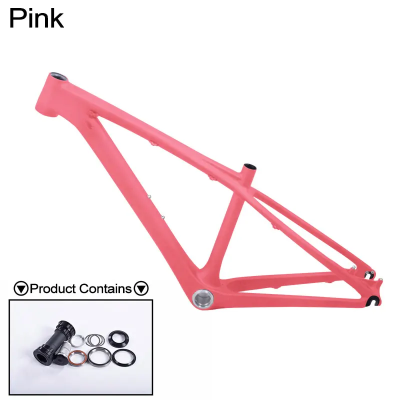 Pink Китайская детская карбоновая рама 26er mtb карбоновая рама 26er 14 дюймов карбоновая рама mtb 26 карбоновая детская рама с гарнитурой+ зажим+ BB92 - Цвет: Pink