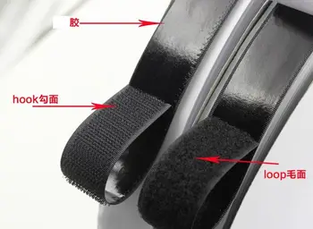 

2cm*25Meters Adhesive Fastener tape Hook and Loop sticky back fastener tape White or Black glue sticky straps