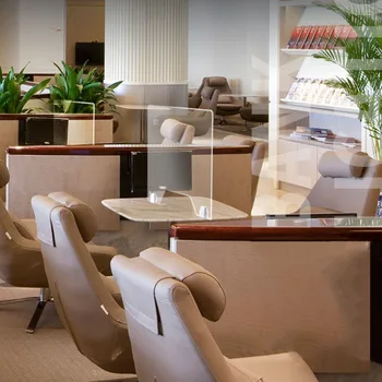 

Completely transparent desk partition screen table divider Protection Barrier Counter Acrylic isoltion baffle Partition to table