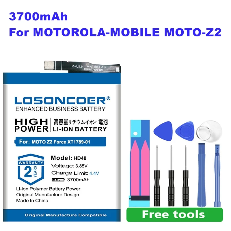 0 цикла 100% новый 3700 мА/ч HD40 SNN5987A Батарея для Motorola mobile MOTO Z2 силы XT1789 01/03/05