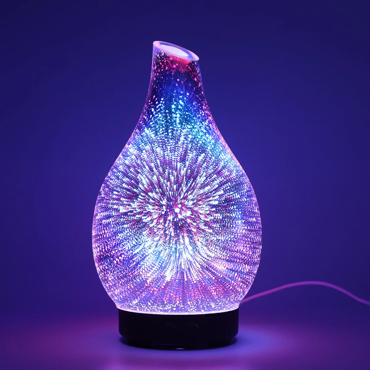 

3D Glass Colorful Fireworks Oil Lamp Aromatherapy Machine Humidifier Factory Direct Supply Table Home Aromatherapy Humidifier