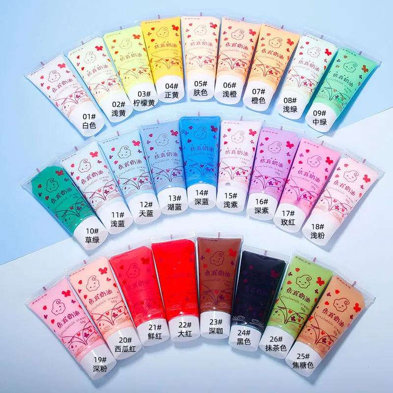 32 Colors 50ml Handmade Creative DIY Resin Cream Bionic Clay Glue Phone Case Beauty Decoration Glue 11.5 Cm X 4.5 Cm liquid glue,craft supplies