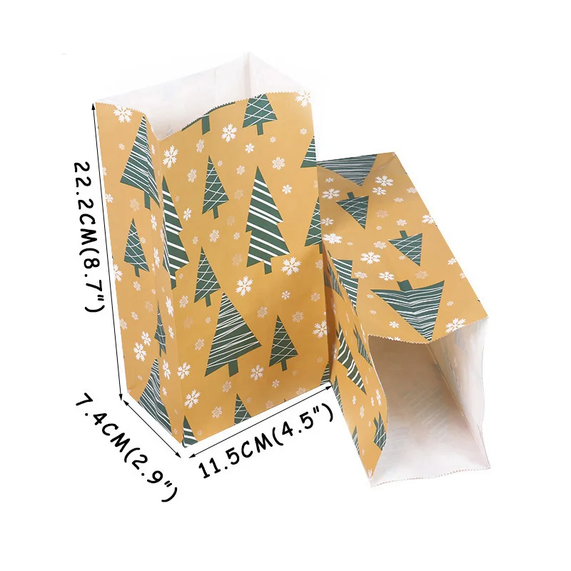 24 шт Счастливого Рождества Крафт бумажный мешок «Рассвет Справедливости» подарочные пакеты упаковка печенья мешок Новогодняя сувенирная Подарочная коробка поставки