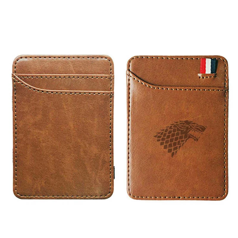 

Classic Fashion Game of Thrones Wolf Slim Leather Men Wallet Magic Brand Designer Men Wallet Card Holder Bifold Clamps for Money