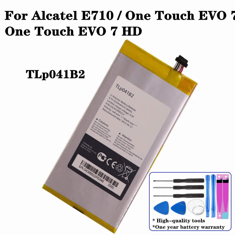 For Alcatel E710 / One Touch EVO 7 HD Tablet Battery TLP041B2 4150mAh High Quality Rechargeable Batteries | Мобильные телефоны и