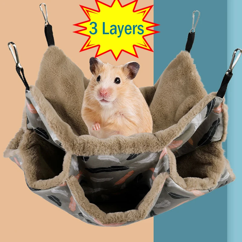 Three Layers Hamster Swing Bed Chinchilla Small Pets Mink Nest Honey