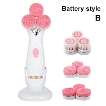 

Facial Cleansing Brush 3 Head Rotating Full Facial Spa System Aesthetic Massage A7