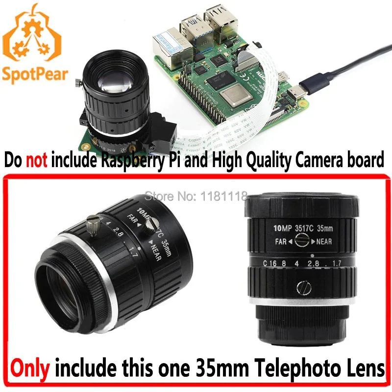 

Raspberry Pi 35mm Telephoto Lens for Raspberry Pi High Quality Camera only Lens need extra Pi HQ Camera to work