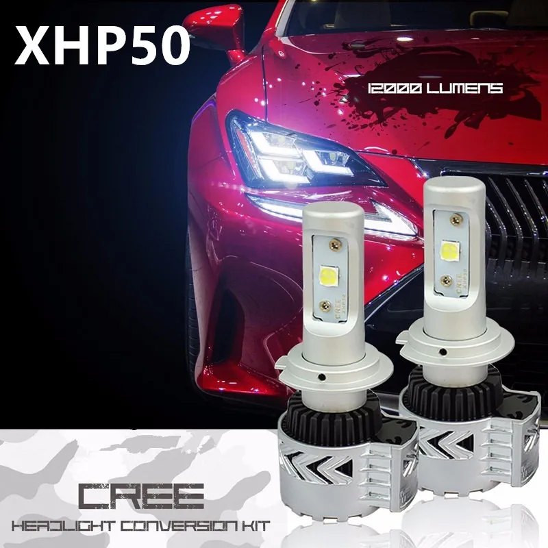 Автомобильные светодиодные фары XHP50 H7 9005 9006 H8 H11 9012 H4 HB3 HB4 HIR2 светодиодная лампа h4