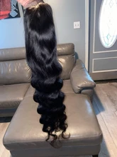 Allove de la onda del cuerpo de la peluca con malla Frontal transparente 13x4 peluca Frontal de encaje pelucas de cabello humano para las mujeres negras 28 30 pulgadas peluca con malla Frontal