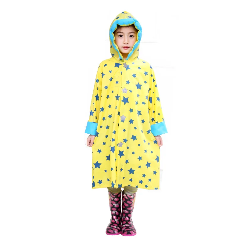 Детский дождевик, водонепроницаемый дождевик, пончо для мальчиков и девочек, водонепроницаемый дождевик с капюшоном, детский дождевик - Цвет: Цвет: желтый