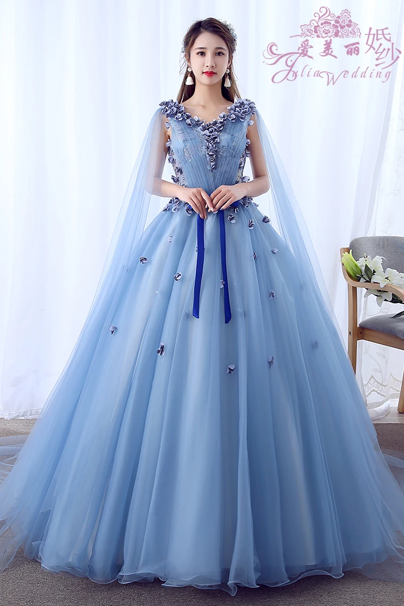 Синие Аппликации бисером Бальные платья vestido de 15 anos Vestidos De Quinceanera