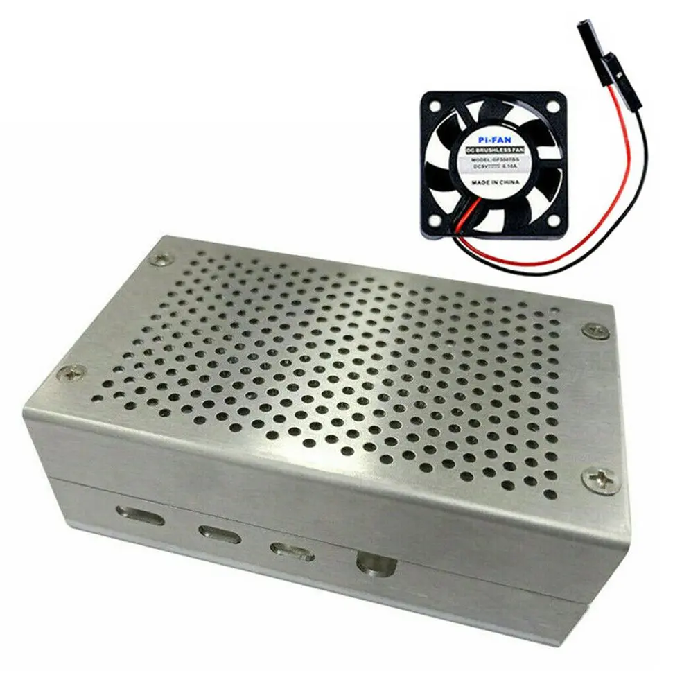 Для Raspberry Pi 4 Модель B корпус из сплава черная профессиональная Палетка для Raspberry Pi 4 Модель B с сетчатым отверстием с вентиляторами