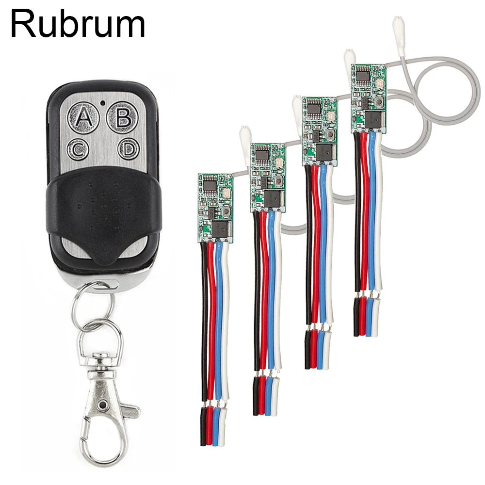 

Rubrum Smart Home Wireless Remote Control Light Switch DC 12V 24V 1CH Led Light Switch 433Mhz RF Receiver Module Transmitter