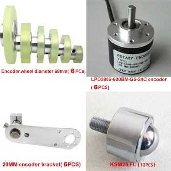 

20MM encoder bracket（6PCS）， LPD3806-600BM-G5-24C encoder（6PCS），Encoder wheel diameter 68mm（6PCS）KSM25-FL（10PCS）