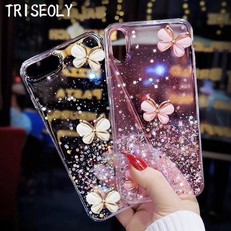 Чехол с блестками и бабочками для Xiaomi Redmi K20 K30 Pro 8A 7A 6A 5A 4X S2 Go чехол Note 9 S 5 7 8 6 PRO |
