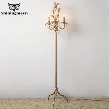 Французская Роскошная спальня Напольная Лампа ретро Кристалл Золото Луи гостиная лампа стенд отель кафе деко пол туалетный свет светильники