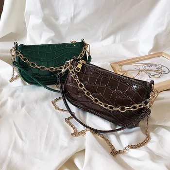 

2020 new fashion crocodile pattern armpit bag summer popular belt chain shoulder messenger handbag female wholesale