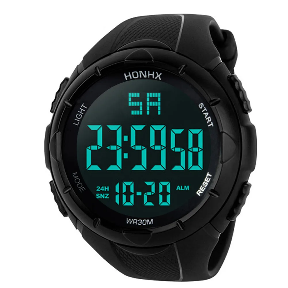 Роскошные спортивные часы Мужские Аналоговые Цифровые Военные Силиконовые спортивные светодиодный наручные часы водонепроницаемые мужские часы