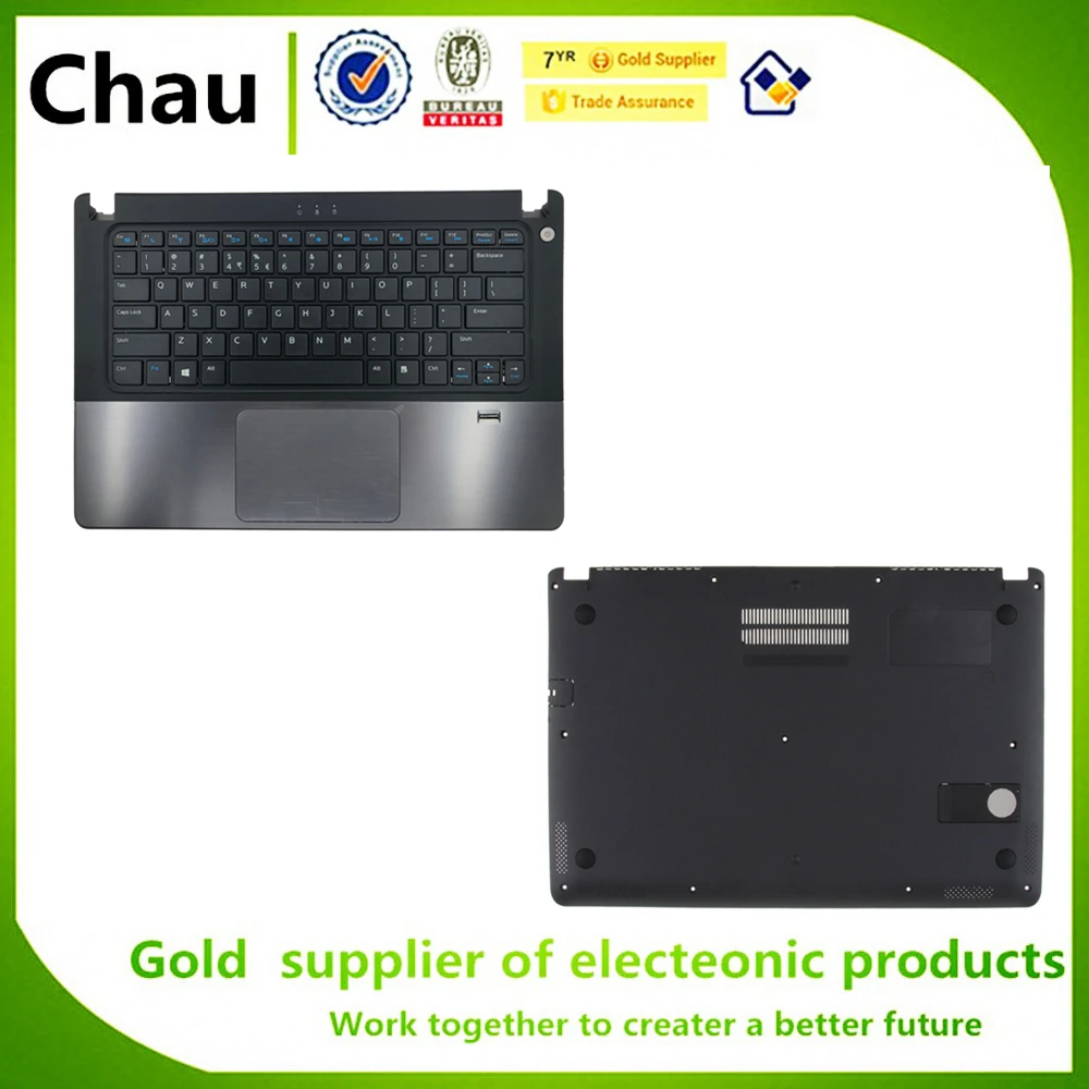 Черный Для Dell VOSTRO V5460 V5470 5460 5470 V5480 5480 5439 верхний чехол Palmrest 0N1TKX/нижний чехол Нижняя крышка основания KY66W 0KY66W - Цвет: Черный