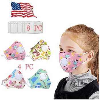 

Children Mask Breathable Printed Valve Haze Pollution Filter Breathable Facial Mask Face Shield Windproof Mascarillas