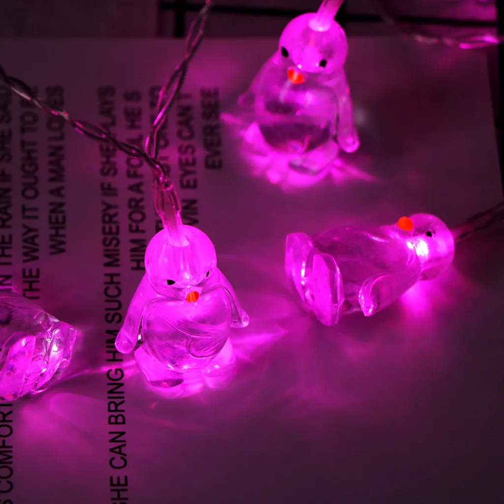 1x светодиодный светильник в форме пингвина в форме животного, светильник s 10 светодиодный фонарь 1,65 м, висящий на окнах, двери для вечерние IP20, водонепроницаемые украшения - Испускаемый цвет: Pink