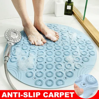 

Newly PVC Foot Washer Bath Shower Back Massage Mat Sole Foot Brush Bathroom Suction Cup Mat Non-slip