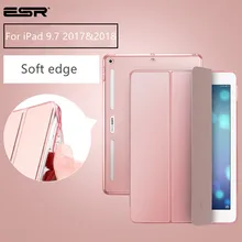 Чехол для iPad 9,7, ESR из искусственной кожи передняя крышка+ Мягкий ТПУ бампер край+ PC задняя Авто спящий умный чехол для нового iPad выпуска