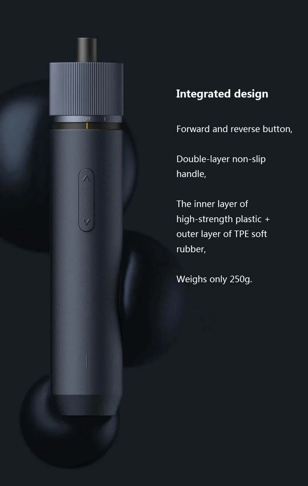 HOTO 1500mAh Straight Handle Electric Screwdriver With 12 Bits 3 Speed Torque Rechargeable Daily Screwdriver Kit Portable (15)