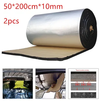 

2pcs 10mm Car Truck Firewall Heat Sound Deadener Insulation Mat Noise Wool Heat Sound Thermal Proofing Pad 50*200cm Dustproof