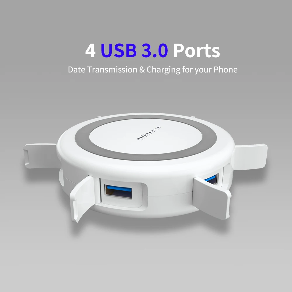 NILLKIN USB расширение USB 3,0 концентратор 5 портов для Xiaomi Pocophone F1 для iPhone XS для samsung S8 Qi Беспроводное зарядное устройство Android адаптер