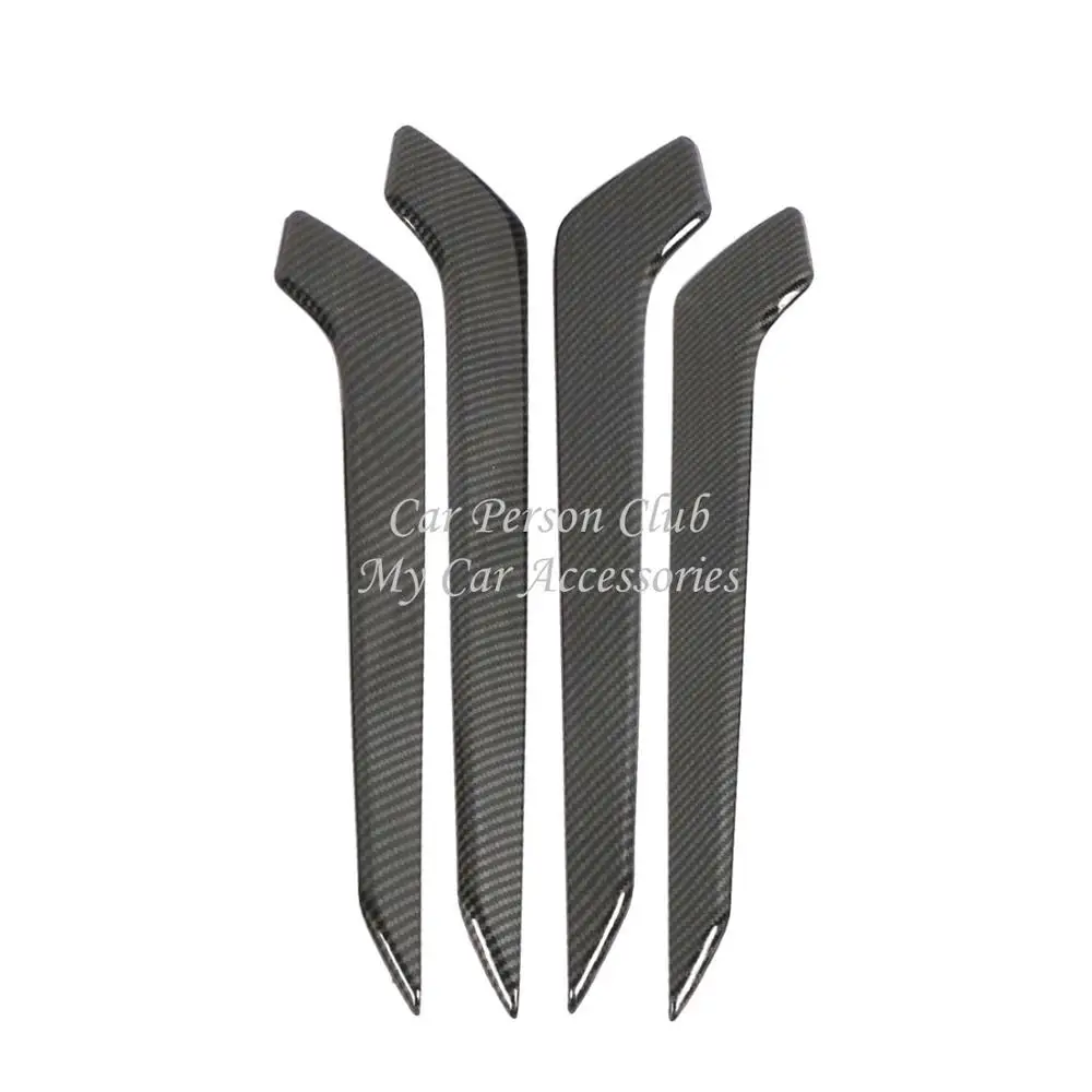 Carbon Fibre Interior Door Handle Bowl Trims Up Armrest Frame Molding Cover For Toyota RAV4 RAV 4 Car Accessories
