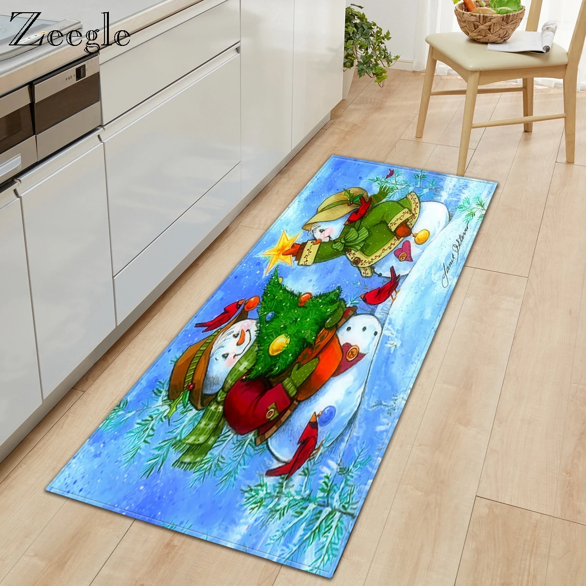 Christmas Carpet Kitchen Rug Anti-slip Bathroom Doormat Shower Mat Absorbent Hallway Carpet Living Room Rug Bedside Carpet Mat