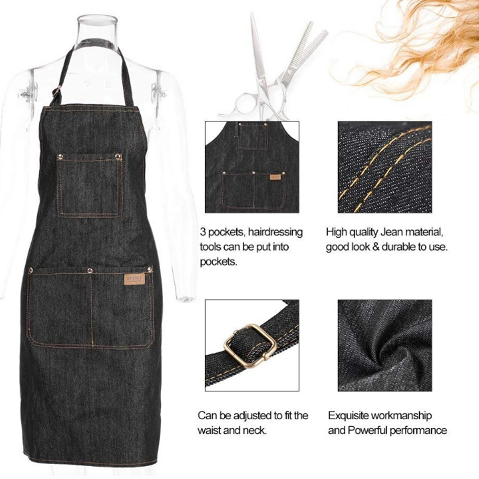 Hair Cutting Dyeing Cape Hairdresser Cloth Hair Styling Accessory Salons Hairdressing Cape for Hair Cutting Apron Denim Barber Hair Cutting Dyeing Cape Hairdresser Cloth Hair Styling Accessory Salons Hairdressing Cape for Hair Cutting Apron Denim Barber