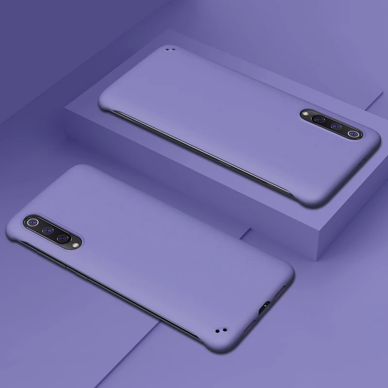 Безрамный чехол для Xiaomi Mi 9 Lite CC9 9T Pro RedMi Note 7 K20 Pro 7A 6 6A Global Version Candy чехол s Жесткий PC матовый чехол - Цвет: Фиолетовый