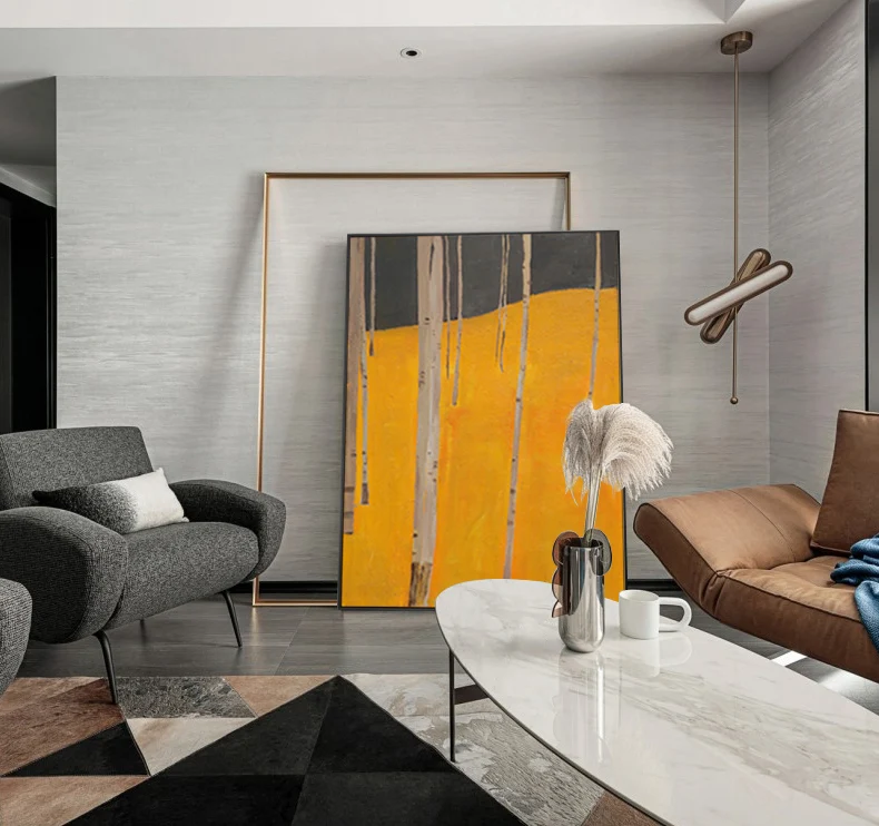 

Handmade Abstract Oil Painting Canvas Art Minimalist Art Acrylic Painting Large Wall Art Orange Painting Modern Art Home Decor