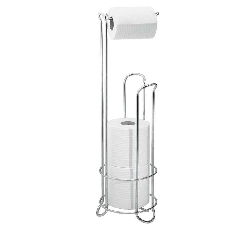 

European Style Roll Stand Popular Modern Minimalist Stainless Steel Floor Type Bathroom Toilet Paper Holder Storage Holders