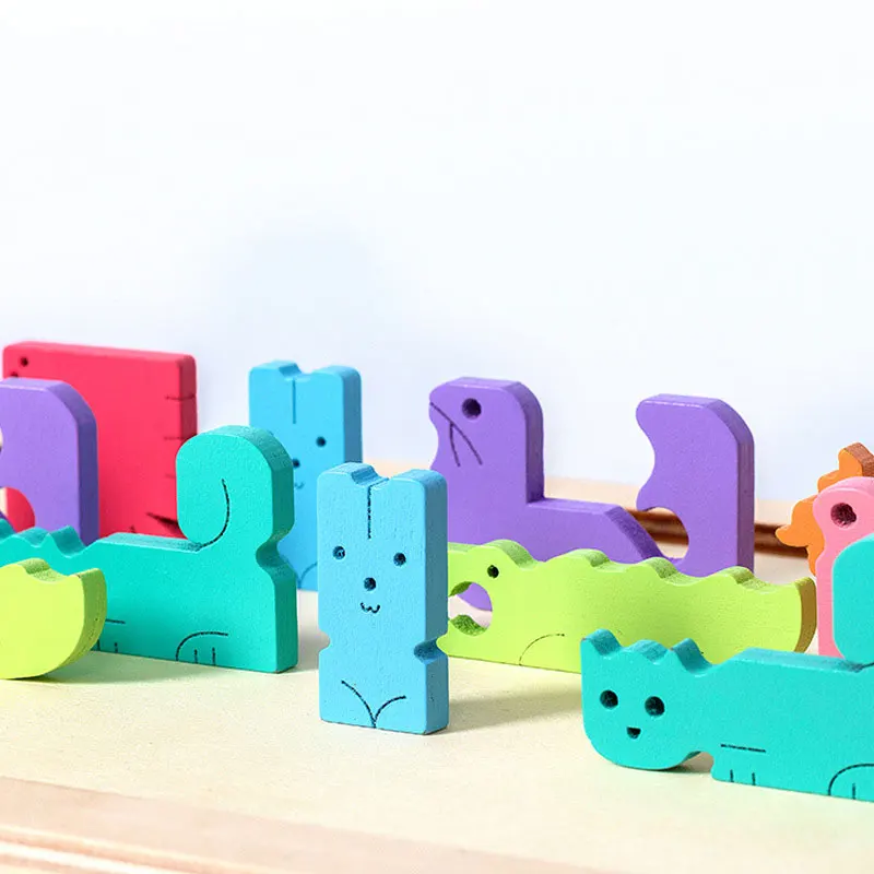 

Durable Wooden Game Colorful Tetris Blocks Animal Children Toy Board Game for Child Learning Smart Toy