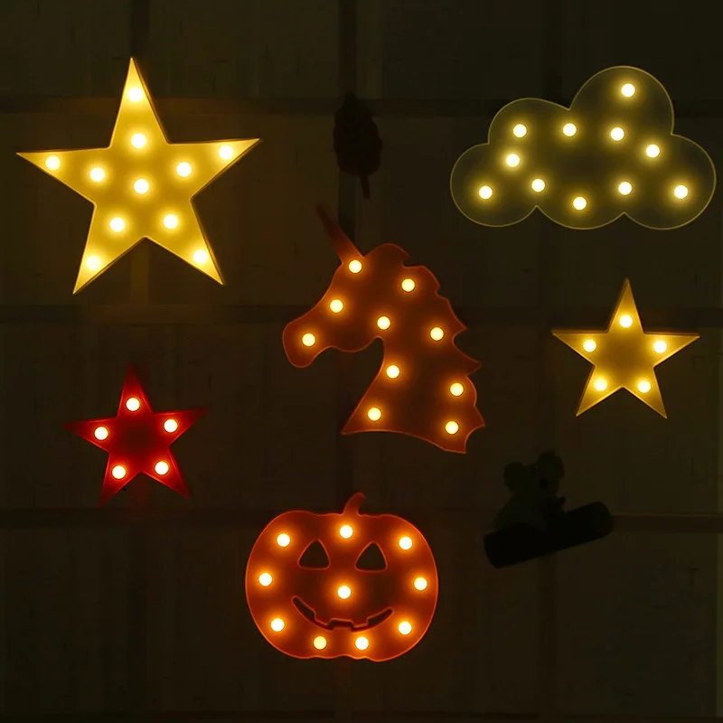 

LED Modeling Lamp Five-pointed Star LED Lettered Modeling Small Night Lamp INS Hot Selling Decorations And Ornaments Lamp