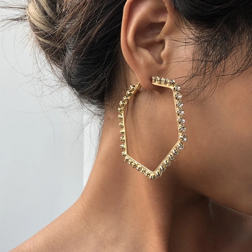 Женские серьги в виде колец геометрической формы Boho Винтажные золотого цвета