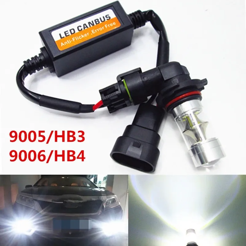 2x 9005 9006 9012 LED Headlight Bulbs Canbus Wiring Kit Computer Warning Error Free EMC Resistor Light Canceller Decoder | Автомобили и
