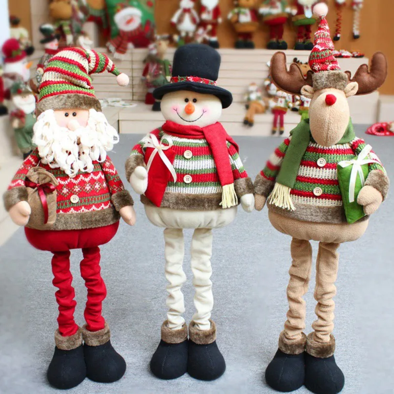 Рождественская натальная Выдвижная стоящая Рождественская кукла большой Санта-Клаус снеговик лося кукла детский подарок на год Рождественское украшение