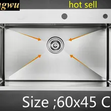 Ручной работы обычный пищевой 304 нержавеющая сталь кухонная раковина один слот 3 мм толщиной прочный 60x45 см