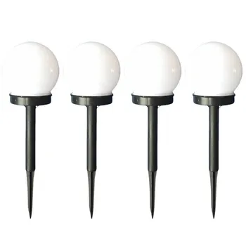 

4PCS LED Ground Garden Light Solar Round Ball Automatic Waterproof IP55 Outdoor Path Lights Solar Powered Lawn Lamp