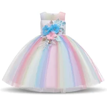 Свадебное платье принцессы в черный горошек с цветочным узором для девочек нарядное детское платье из тюля для выпускного вечера для девочек-подростков, платья для выпускного бала для детей от 4 до 10 лет