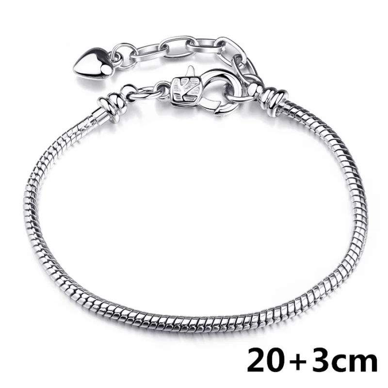 High Quality Silver Snake Chain Fine Pandora Bracelet 925 Fit European Authentic Charm Bracelet for Women DIY Jewelry Making